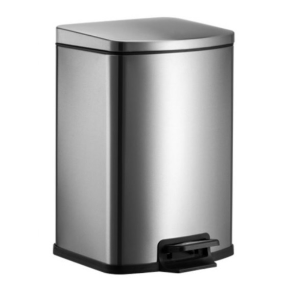 Thùng rác inox đạp chân vuông phủ Nano Cao Cấp 12L