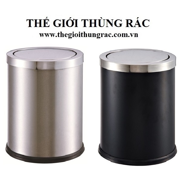 Thùng rác inox nhà vệ sinh nắp bập bênh A36-H