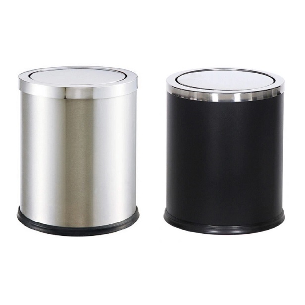 Thùng rác inox tròn nắp bập bênh A36-H