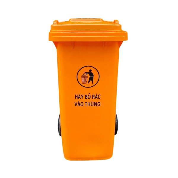 Thùng rác nhựa 120L màu cam Orange