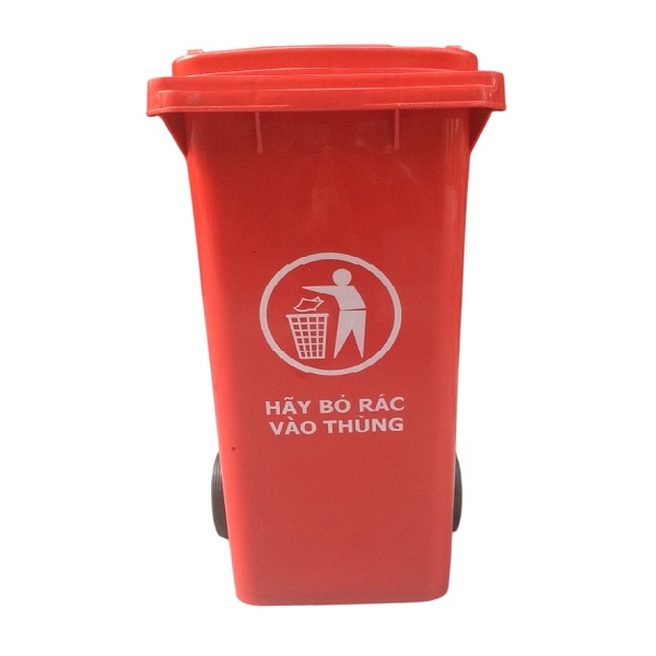 Thùng rác nhựa 120L màu đỏ Red