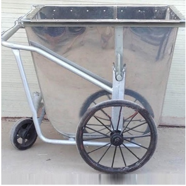 Xe gom rác đẩy tay 400L inox