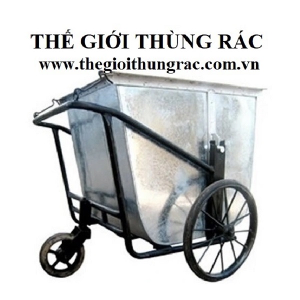 Xe Gom Rác Đẩy Tay 500 lít, tôn dày 1 ly - THẾ GIỚI THÙNG RÁC