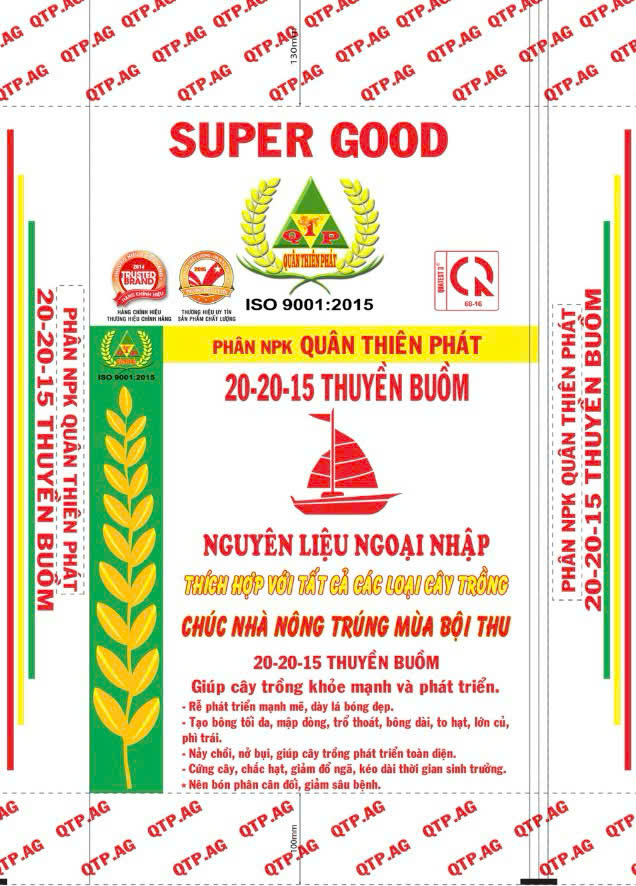 Phân NPK QUÂN THIÊN PHÁT 20-20-15 THUYỀN BUỒM