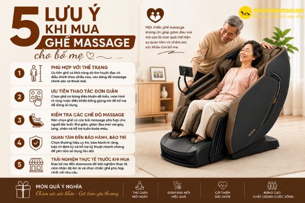 5 Lưu Ý Khi Mua Ghế Massage Cho Bố Mẹ – Bí Quyết Chọn Đúng Để Chăm Sóc Sức Khỏe Lâu Dài