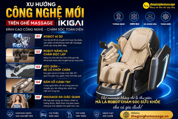 Xu hướng công nghệ mới trên ghế massage IKIGAI – Trải nghiệm chăm sóc sức khỏe thông minh