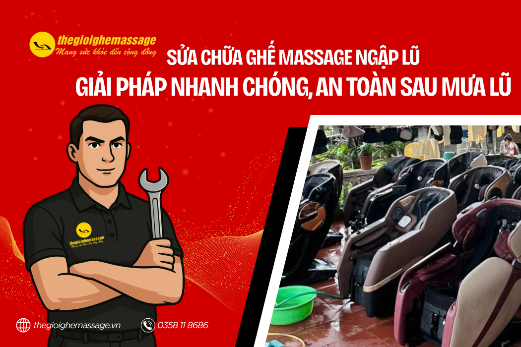 Sửa Chữa Ghế Massage Ngập Lũ – Giải Pháp Nhanh Chóng, An Toàn Sau Mưa Bão