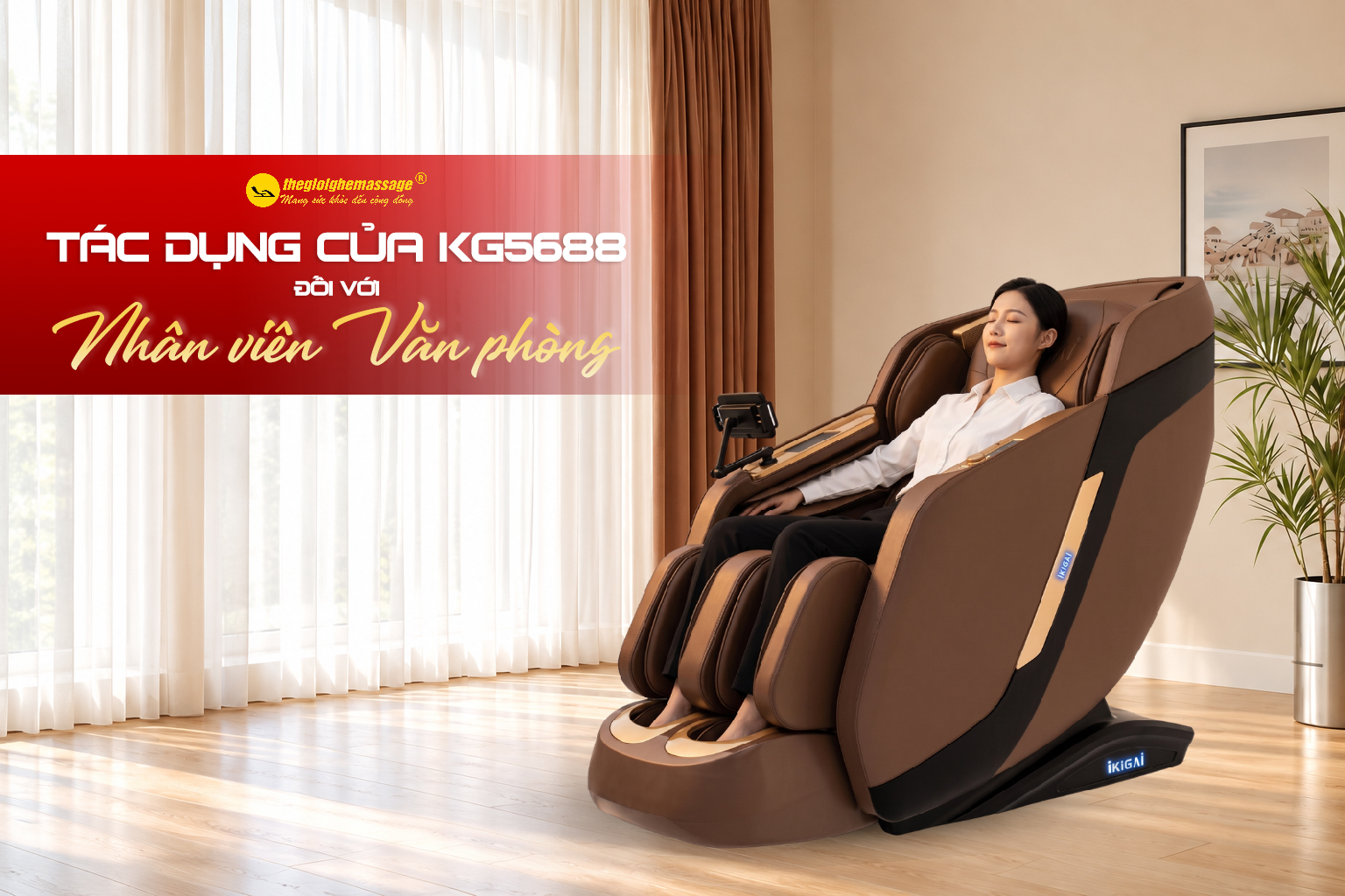 Tác dụng của ghế massage Ikigai KG5688 đối với nhân viên văn phòng