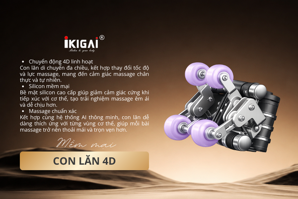 Con Lăn 4D Trên Ghế Massage Ikigai KG88 – Massage Linh Hoạt, Êm Ái Và Chuẩn Xác