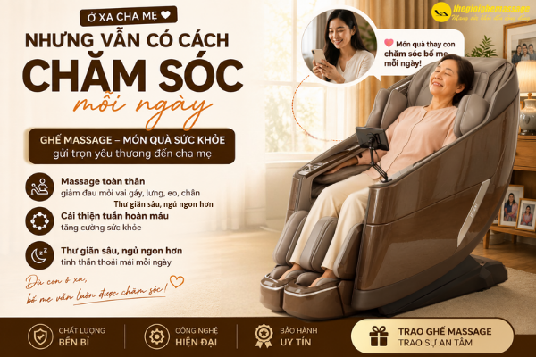 Ở Xa Cha Mẹ, Vẫn Có Cách Chăm Sóc Mỗi Ngày Với Ghế Massage