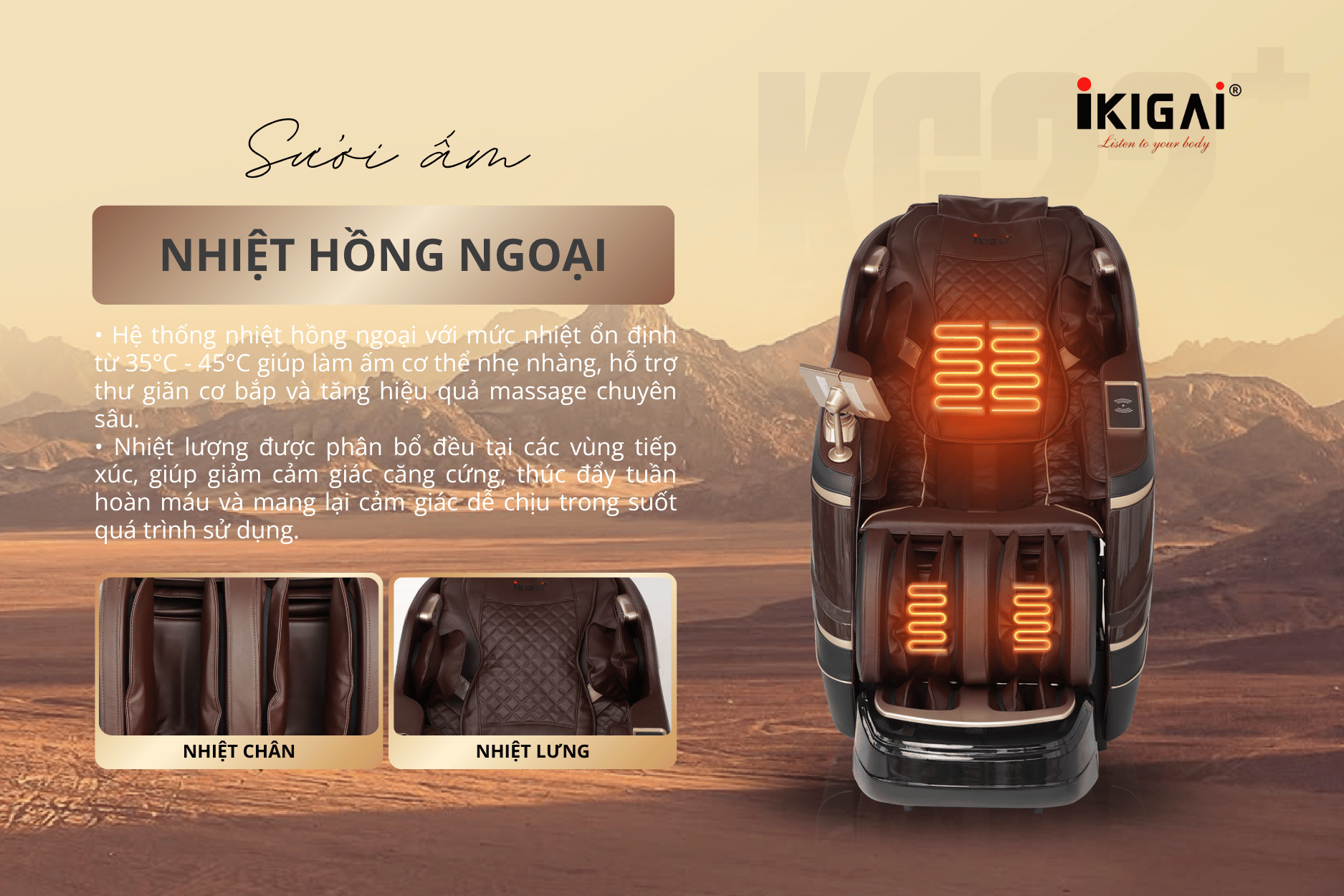 Nhiệt Hồng Ngoại Kết Hợp Massage Trên IKIGAI KG22 PLUS Có Gì Khác Biệt?