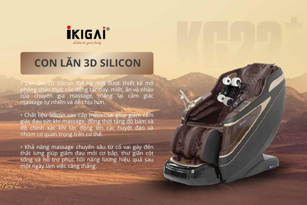 IKIGAI KG22 – Trải Nghiệm Massage Êm Ái Với Con Lăn Silicon