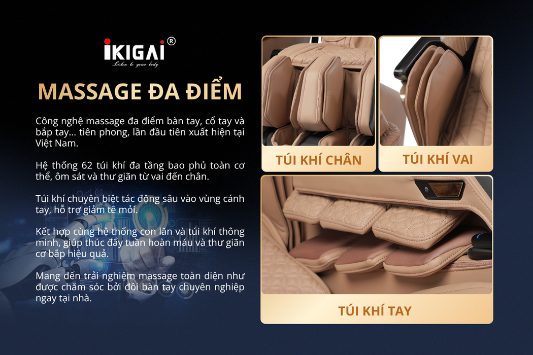 Vì Sao Nên Chọn IKIGAI KG08 FUTURE Với Công Nghệ Massage Đa Điểm?