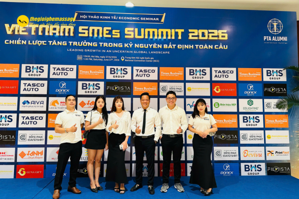 Thegioighemassage đồng hành cùng Vietnam SMEs Summit 2026 với vai trò Nhà tài trợ Bạc