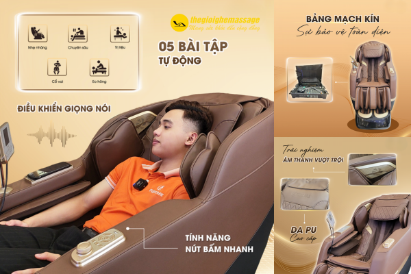 Các dòng ghế massage phổ biến có hỗ trợ Bluetooth