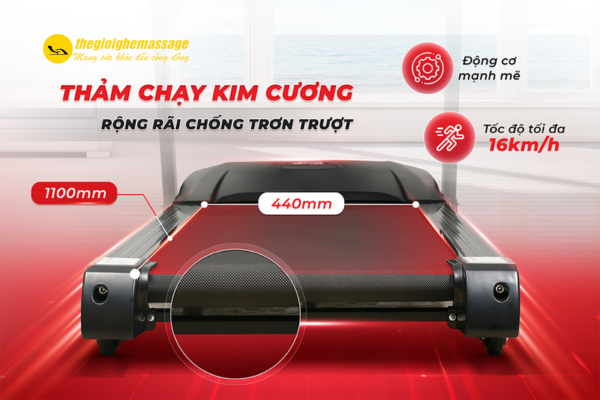 Diện tích thảm chạy và độ an toàn