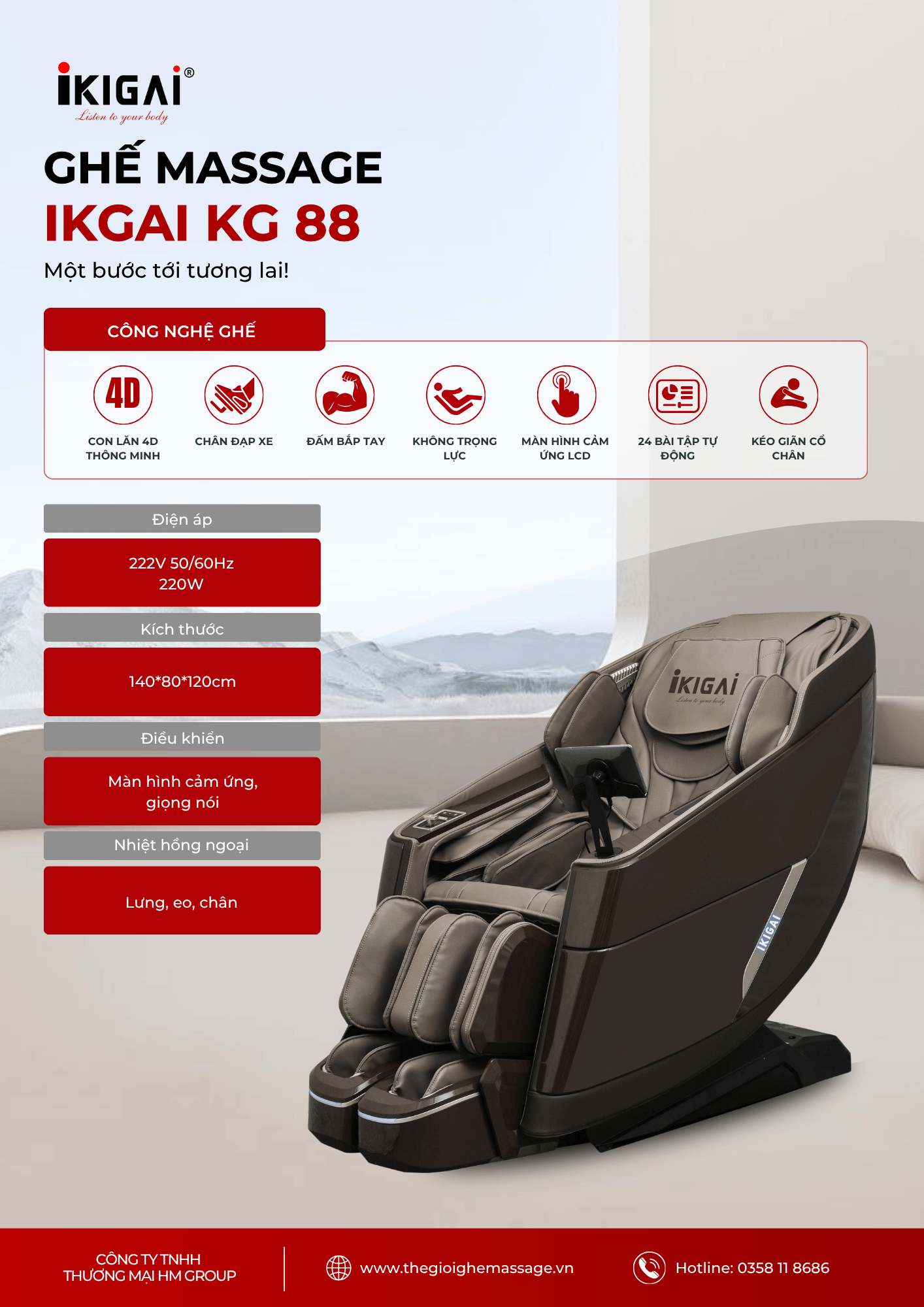 GHẾ MASSAGE IKIGAI KG88 FUTURE