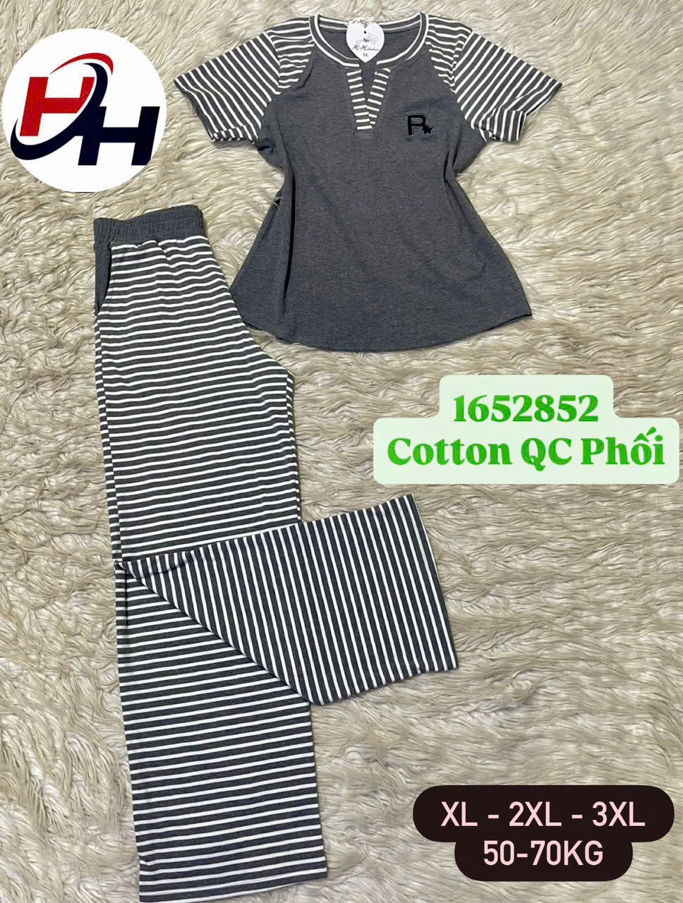 bộ cotyon quảng châu phối sọc