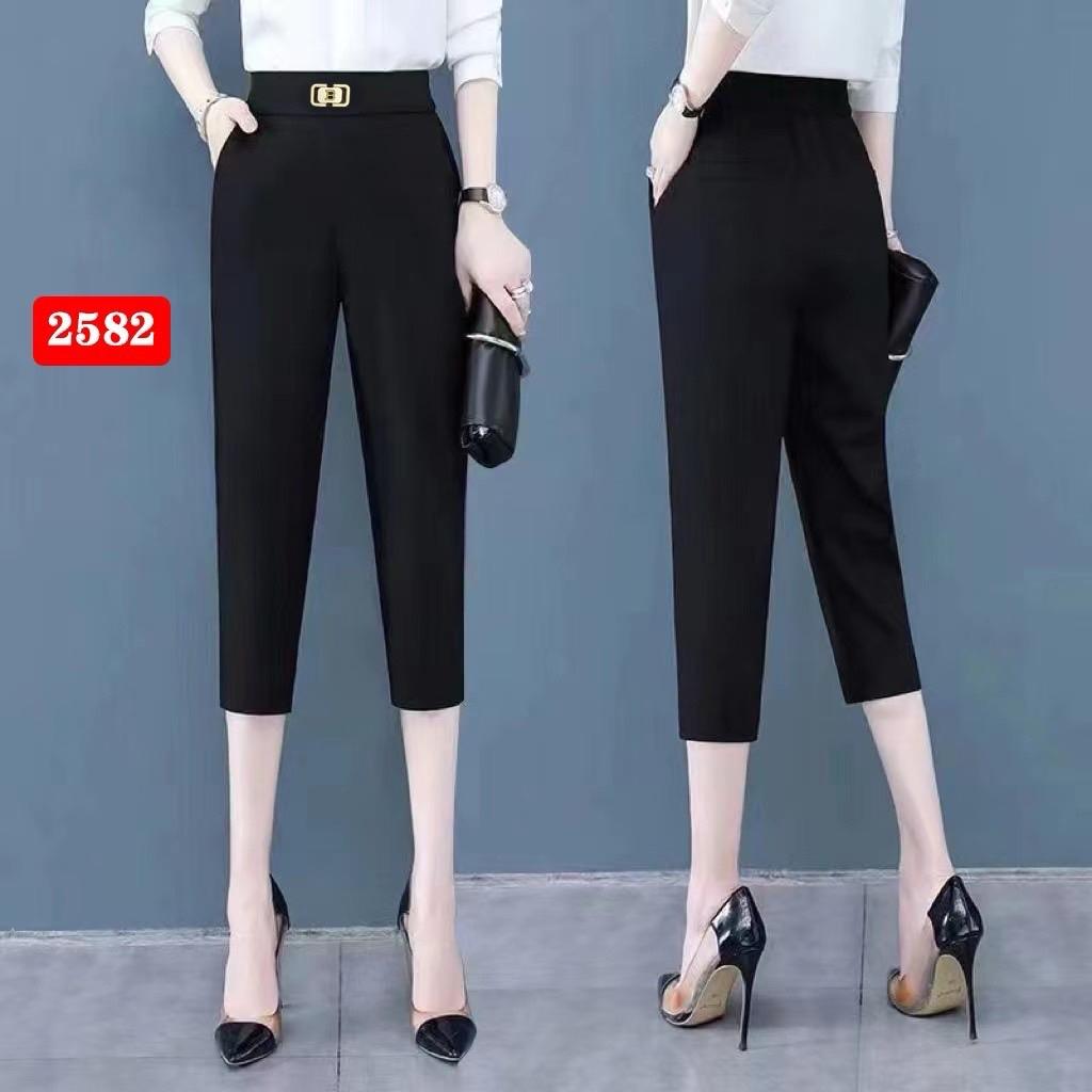 Quần ôm thun nữ lững hàng nhập unisex Voi Pants Nhung Kem Women