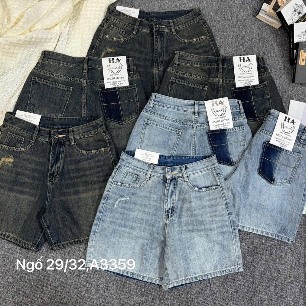 Quần sọc jean cotton không co giản nữ A3356 - Quần sọc jean nữ xinh bò Voi - Women