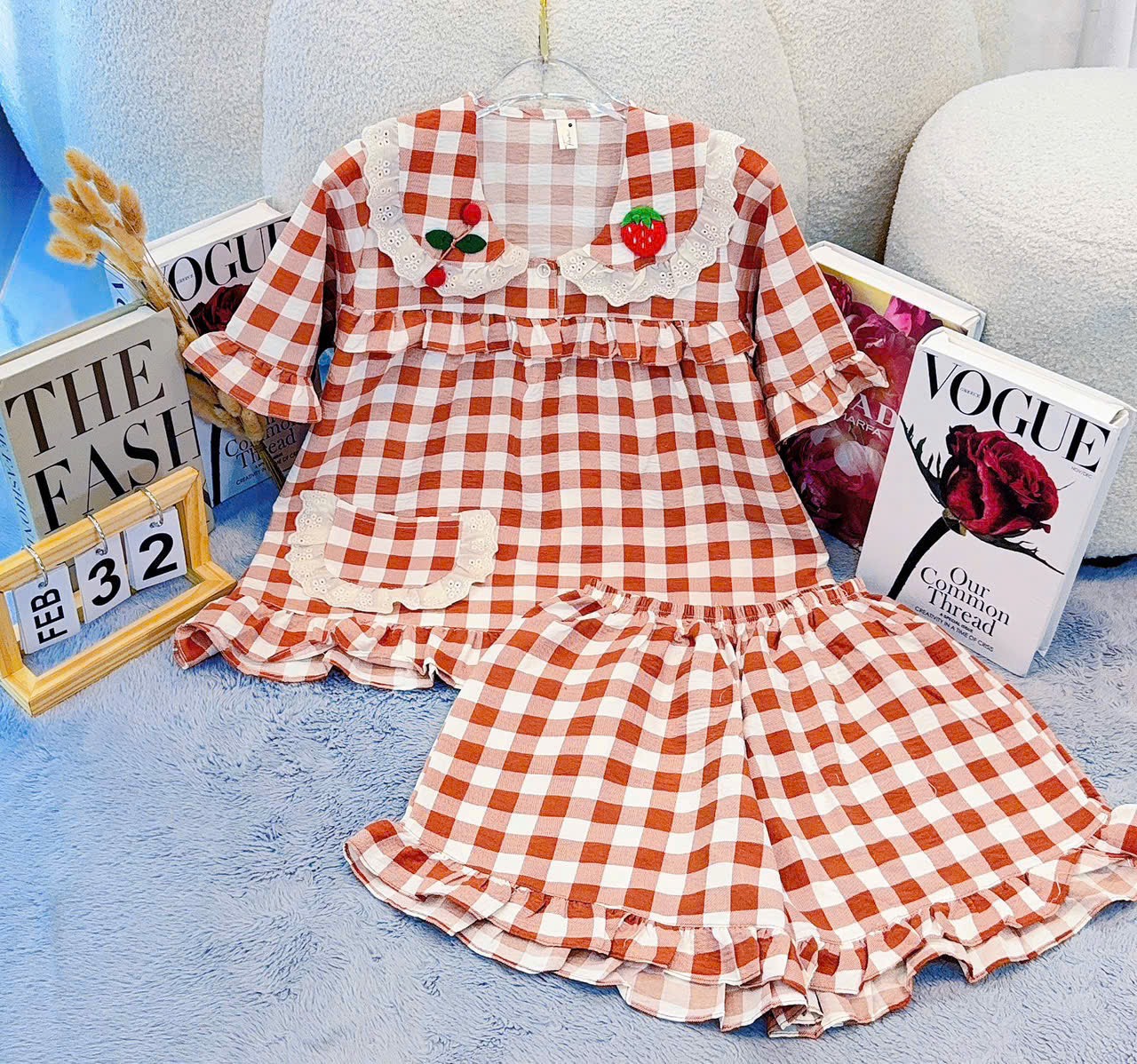 Bộ Cotton hàn tiểu thư tay ngắn quần đùi giành cho các nàng thơ