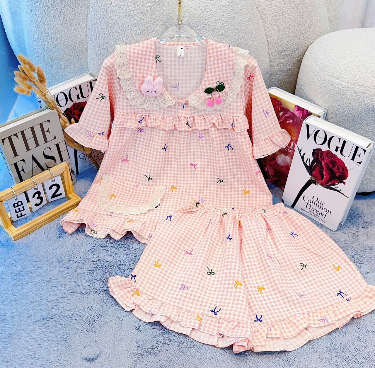 Bộ Cotton hàn tiểu thư tay ngắn quần đùi giành cho các nàng thơ