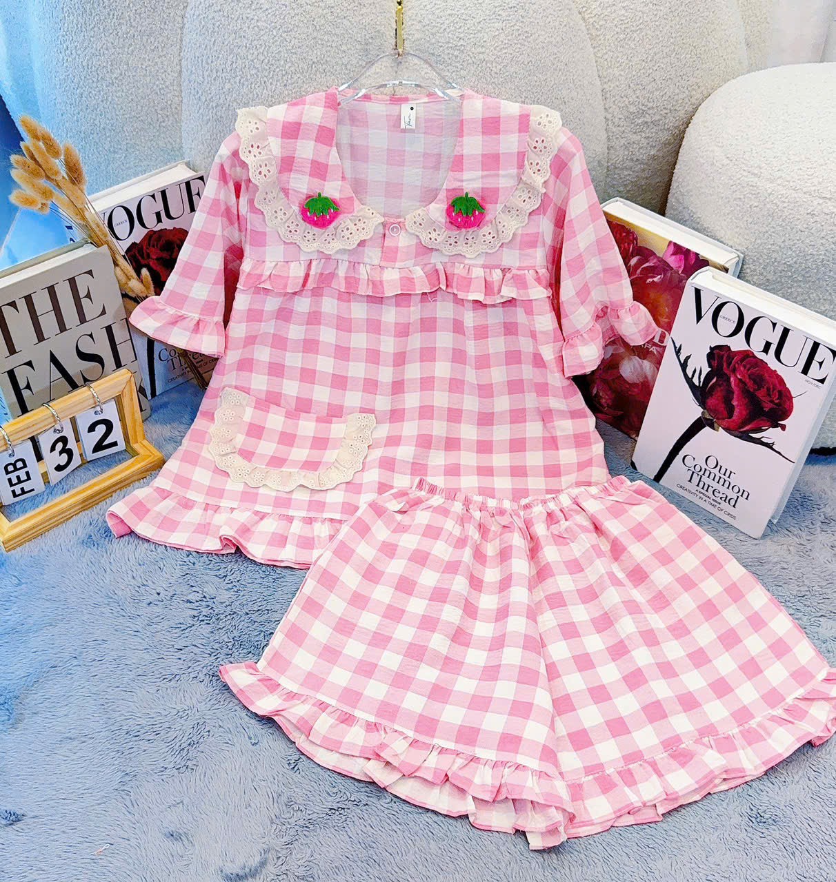 Bộ Cotton hàn tiểu thư tay ngắn quần đùi giành cho các nàng thơ