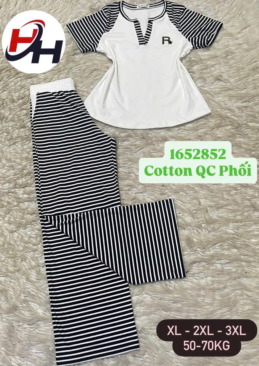 bộ cotyon quảng châu phối sọc
