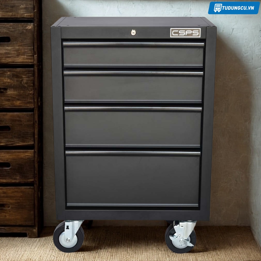 Tủ đồ nghề đựng dụng cụ CSPS 61cm - 04 hộc màu đen
