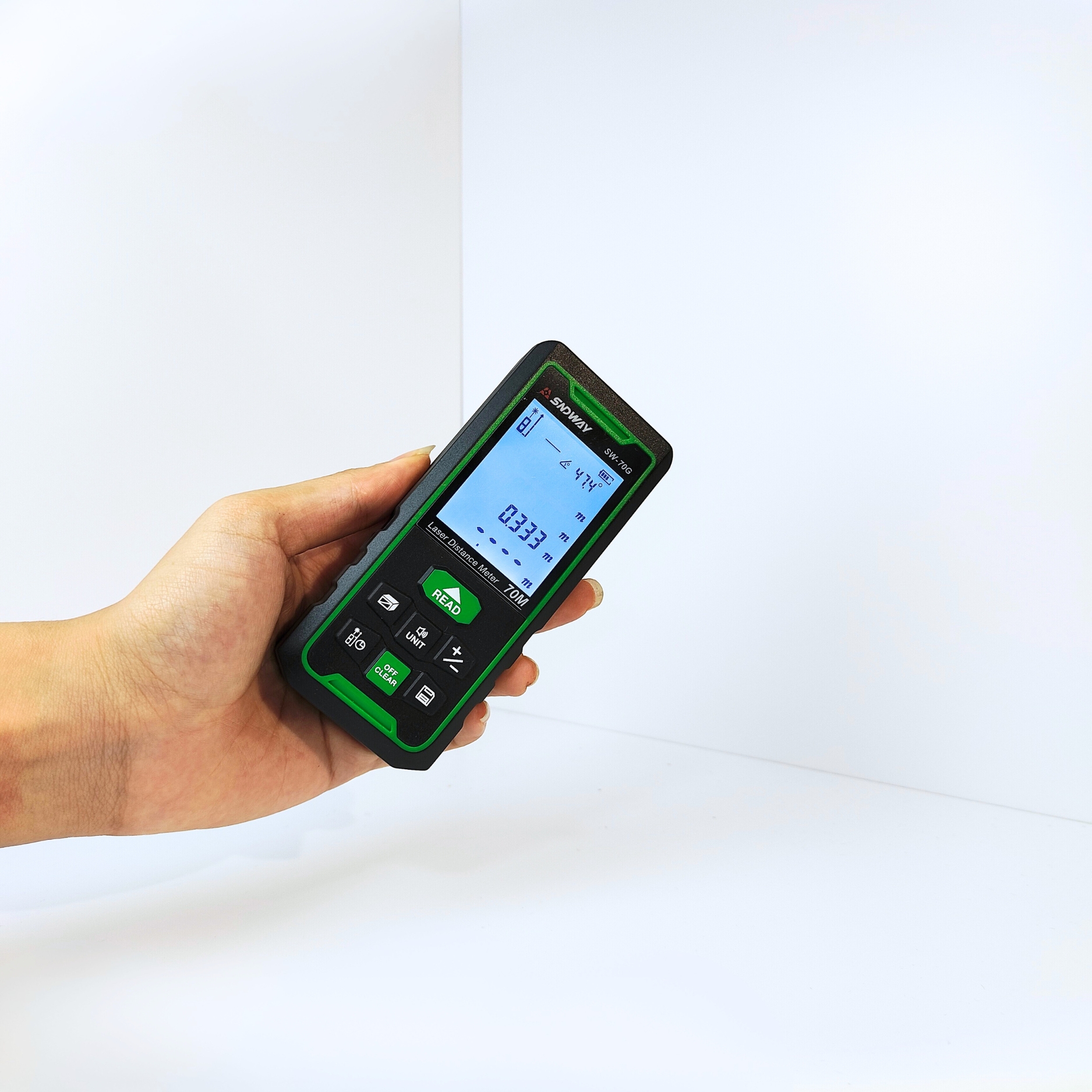 Thước đo khoảng cách Laser tia xanh SNDWAY SW-70G