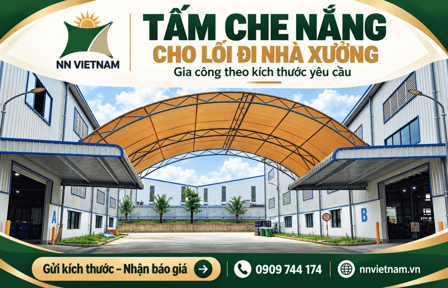 Lưới che nắng nhà xưởng – Gia công theo kích thước cho từng không gian