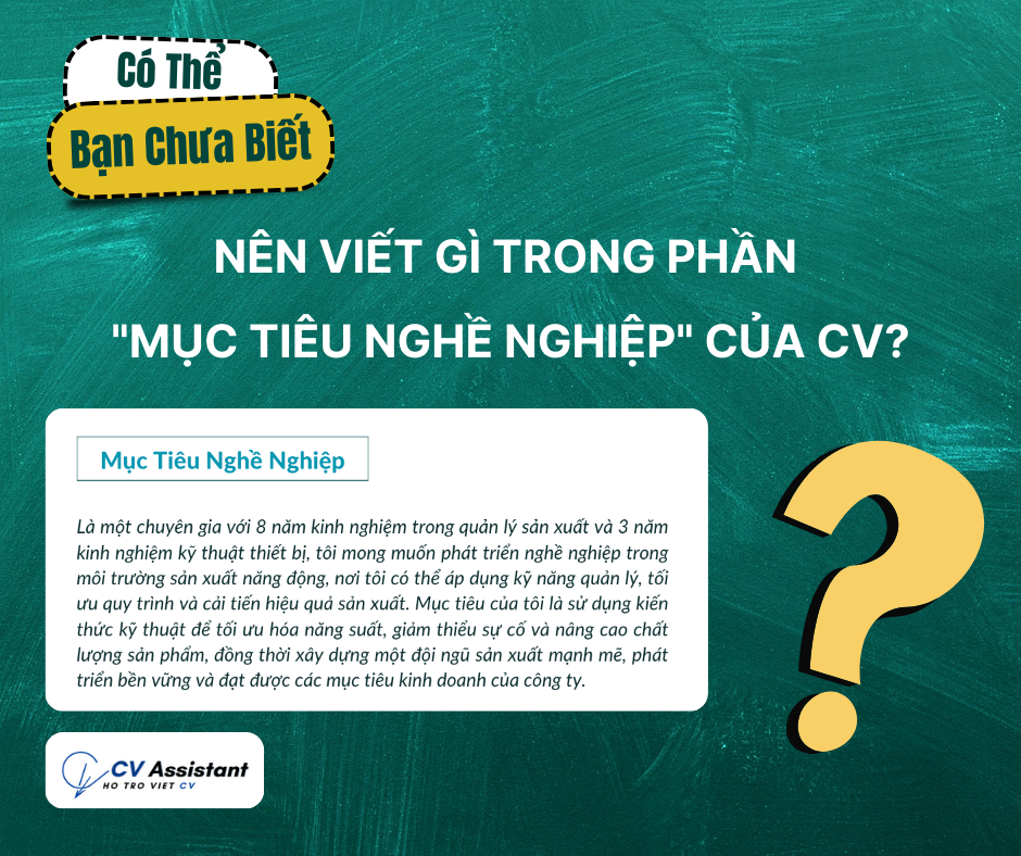 Nên viết gì trong phần Mục tiêu nghề nghiệp của CV?