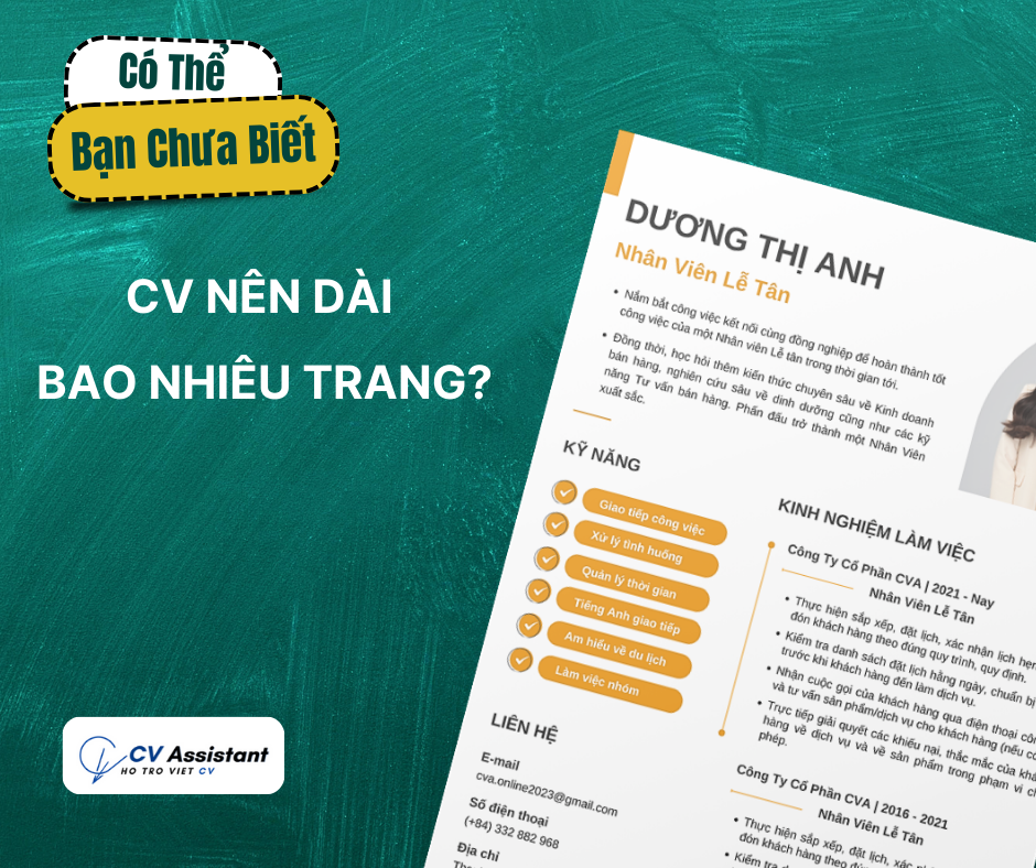 CV Nên Viết Bao Nhiêu Trang?