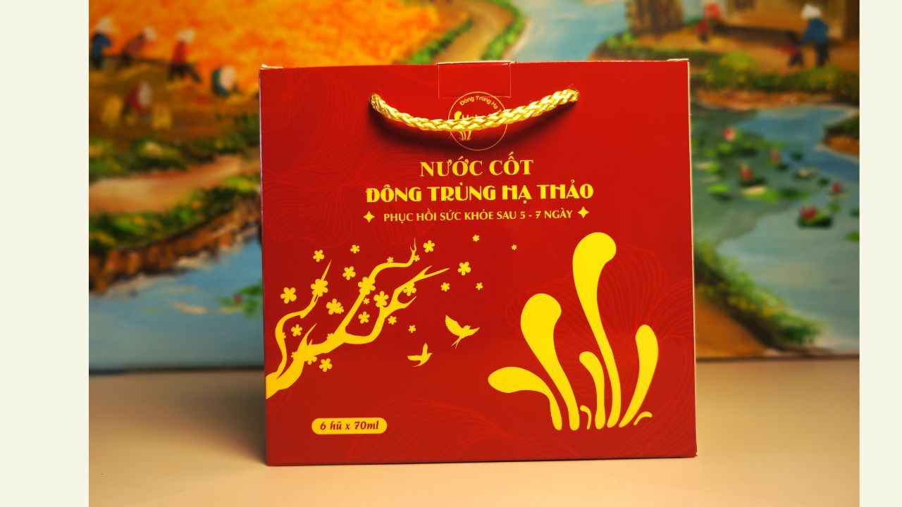 Nước cốt đông trùng hạ thảo có bổ sung yến set 6  hũ