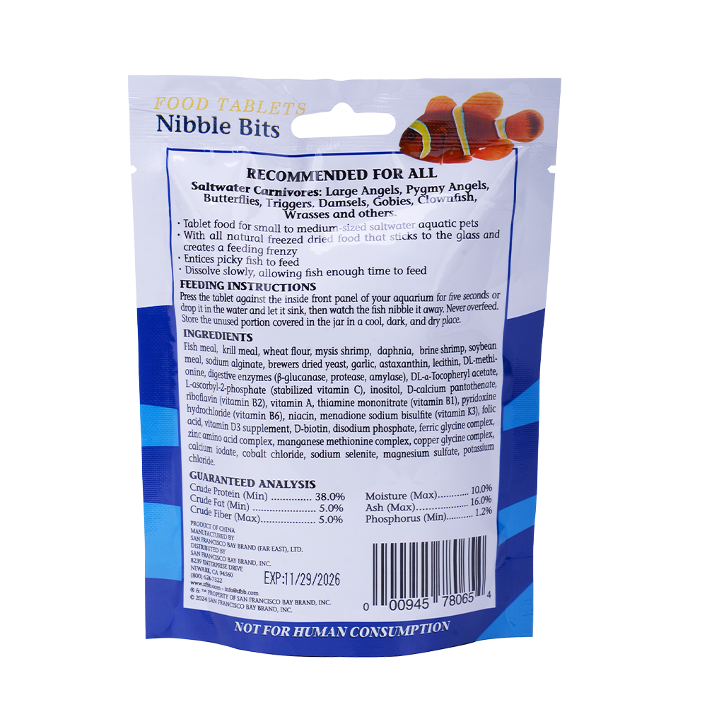 Thức Ăn Viên Dán Cá Biển Nibble Bits – SFBB (Mỹ) | Dinh Dưỡng Tự Nhiên Cho Cá Biển Ăn Thịt & Ăn Tạp
