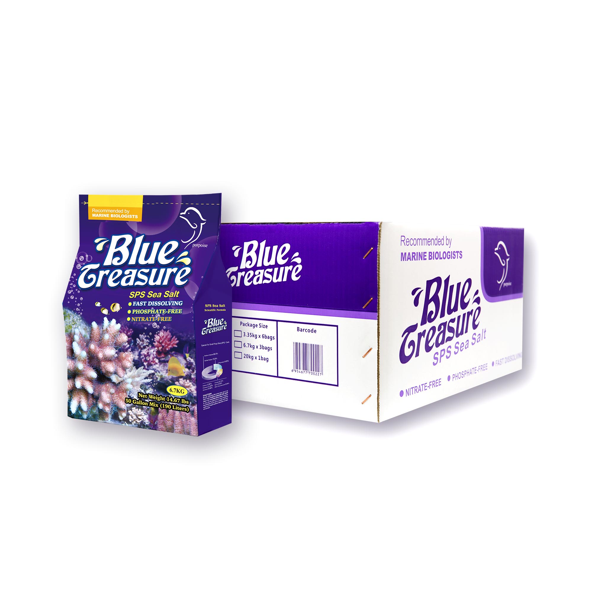 MUỐI CHO HỒ CÁ BIỂN BLUE TREASURE SPS 20KG