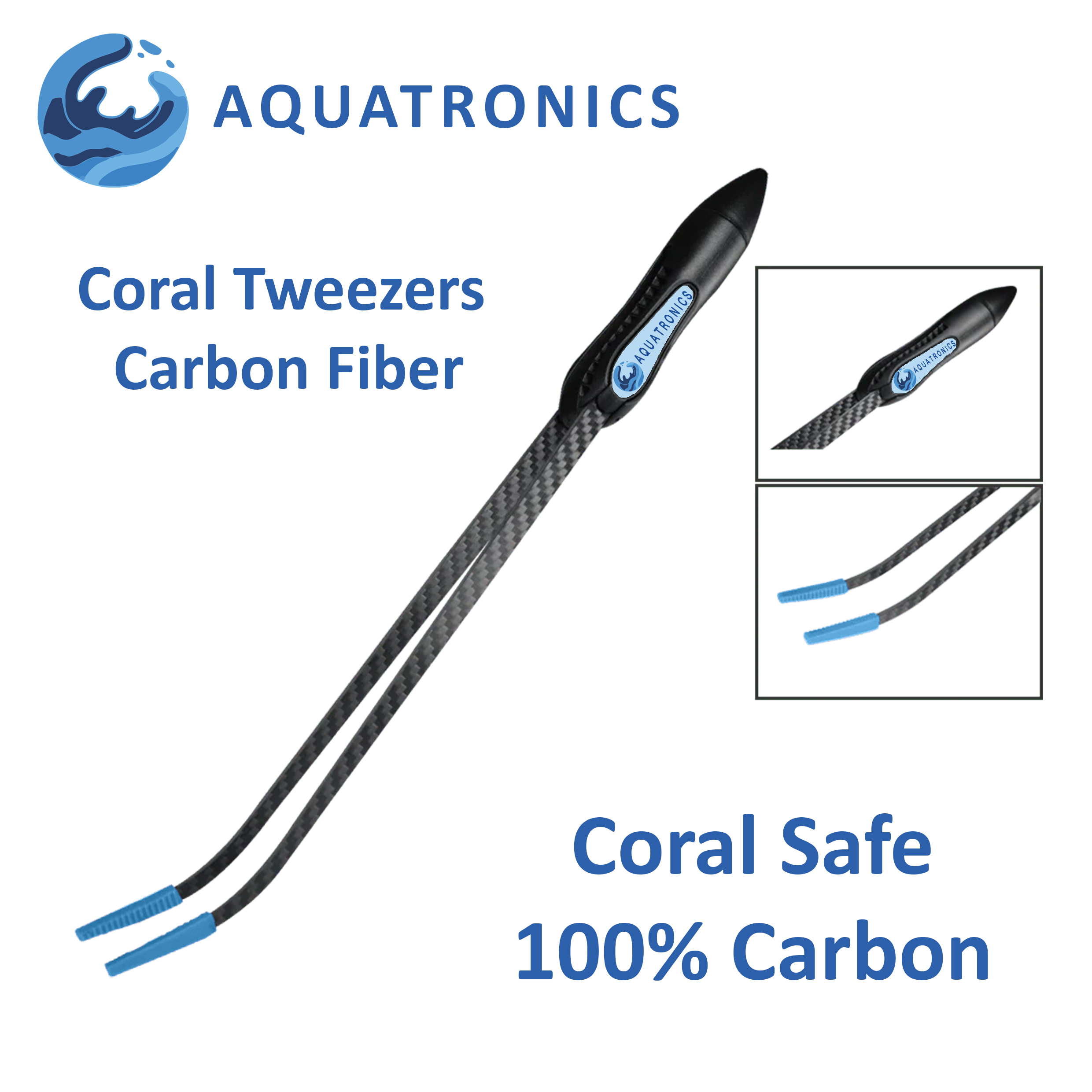 Nhíp gắn san hô Aquatronics Carbon Fiber Tweezers 495mm - Phụ kiện bể cá biển cao cấp