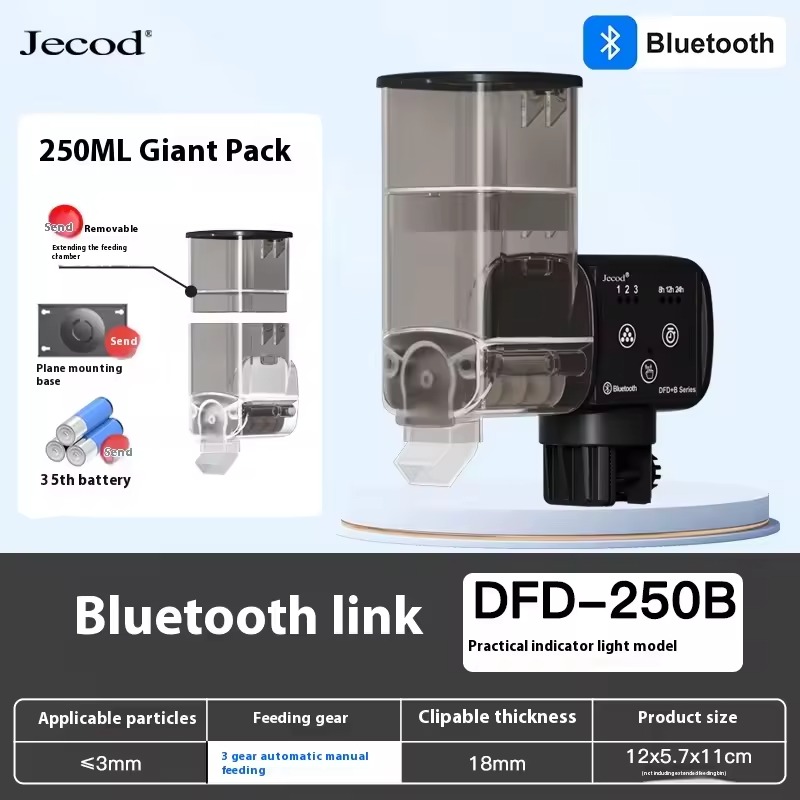 Máy Cho Cá Ăn Tự Động Jebao Jecod DFD-250B | Điều Khiển Bluetooth Thông Minh