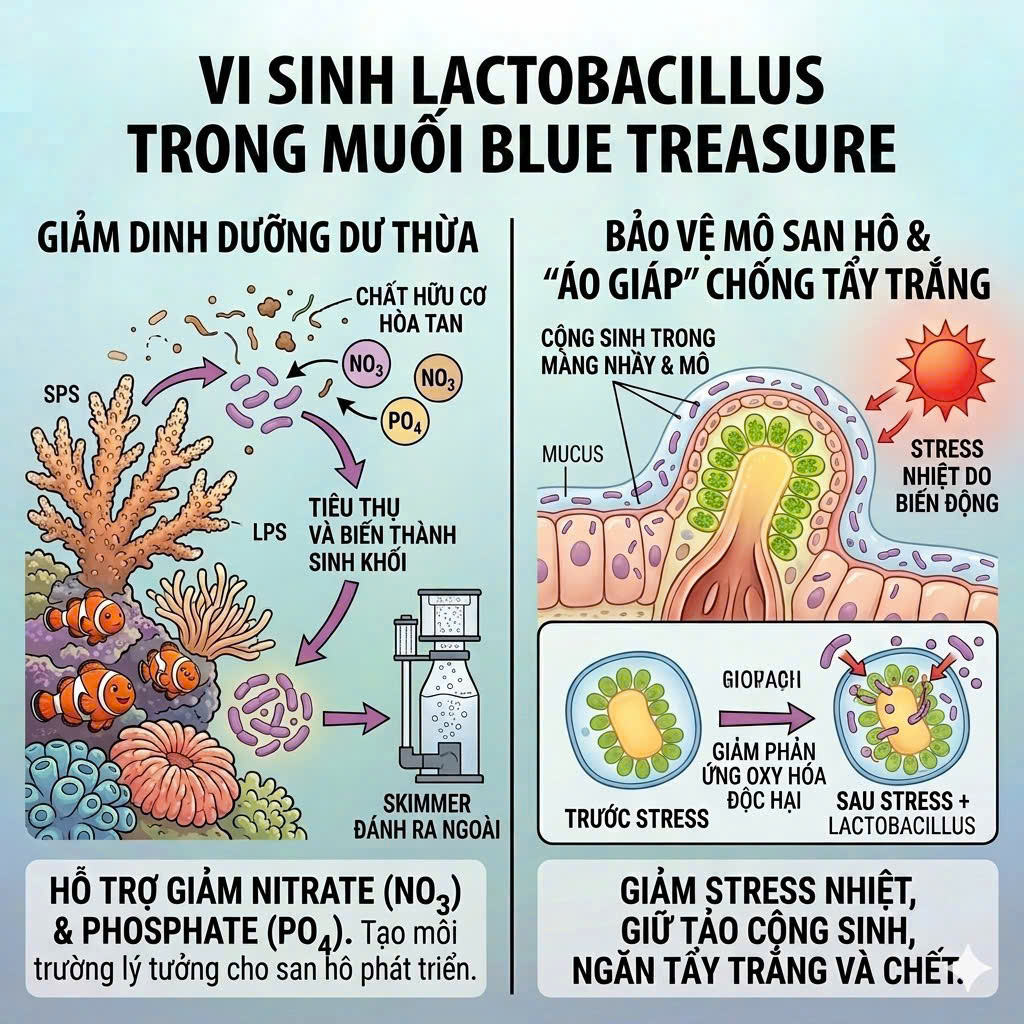 Muối Biển Blue Treasure Probiotic Reef Salt 10kg – Muối Vi Sinh Cao Cấp Cho Bể Cá Biển & Reef