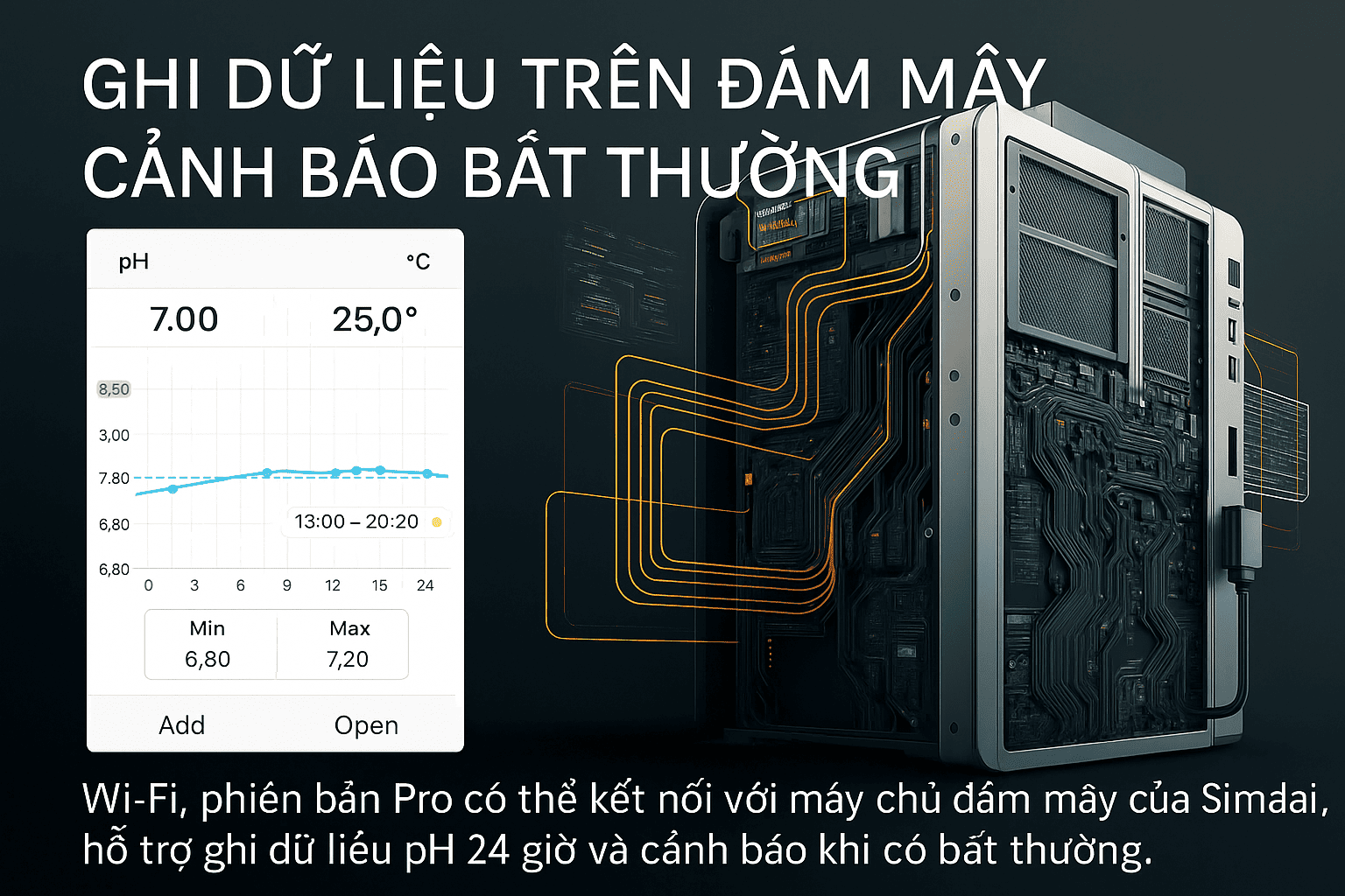 Simalai PH-03 Pro – Bộ điều khiển pH tự động chuyên dụng cho hồ cá biển và lò canxi