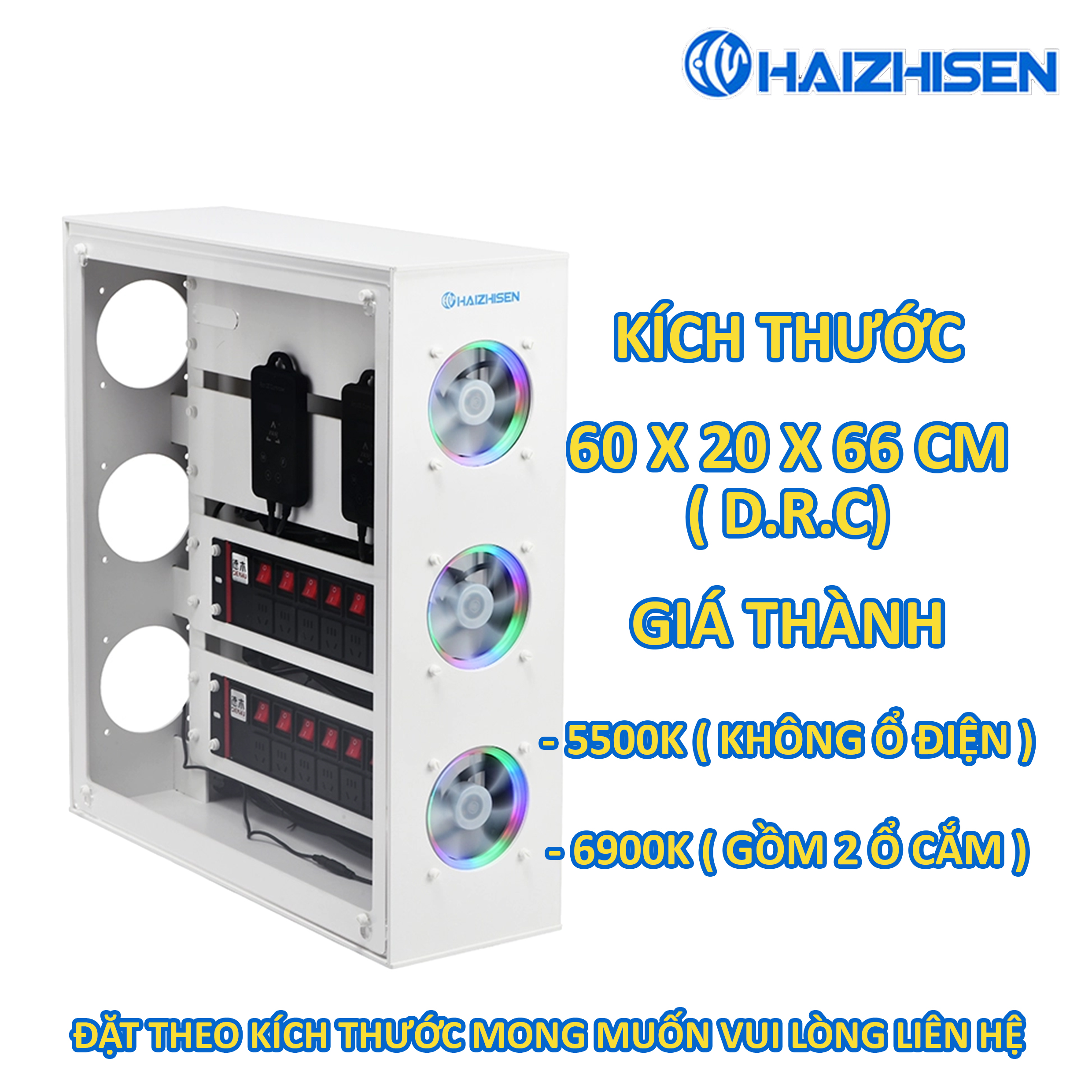 Hộp Kỹ Thuật Bể Cá Biển PVC Haizhisen | Quản Lý Thiết Bị, Tản Nhiệt, An Toàn Điện