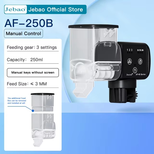 Máy Cho Cá Ăn Tự Động Jebao AF-250B | Hẹn Giờ Chính Xác, Chống Ẩm, Dễ Sử Dụng