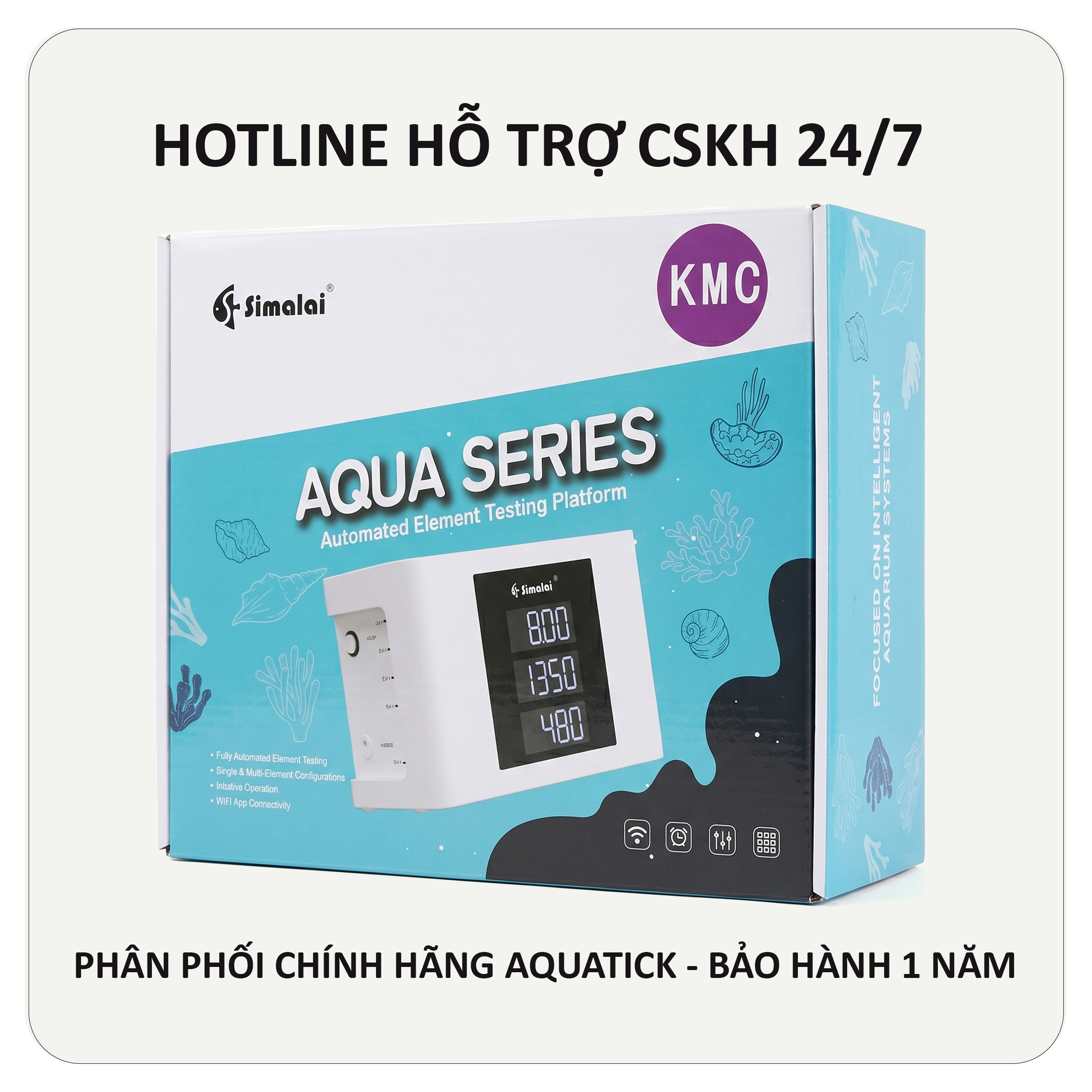 Máy Test Nước Biển Tự Động Simalai S-KMC – Máy Đo KH Ca Mg Cho Bể Cá Biển San Hô