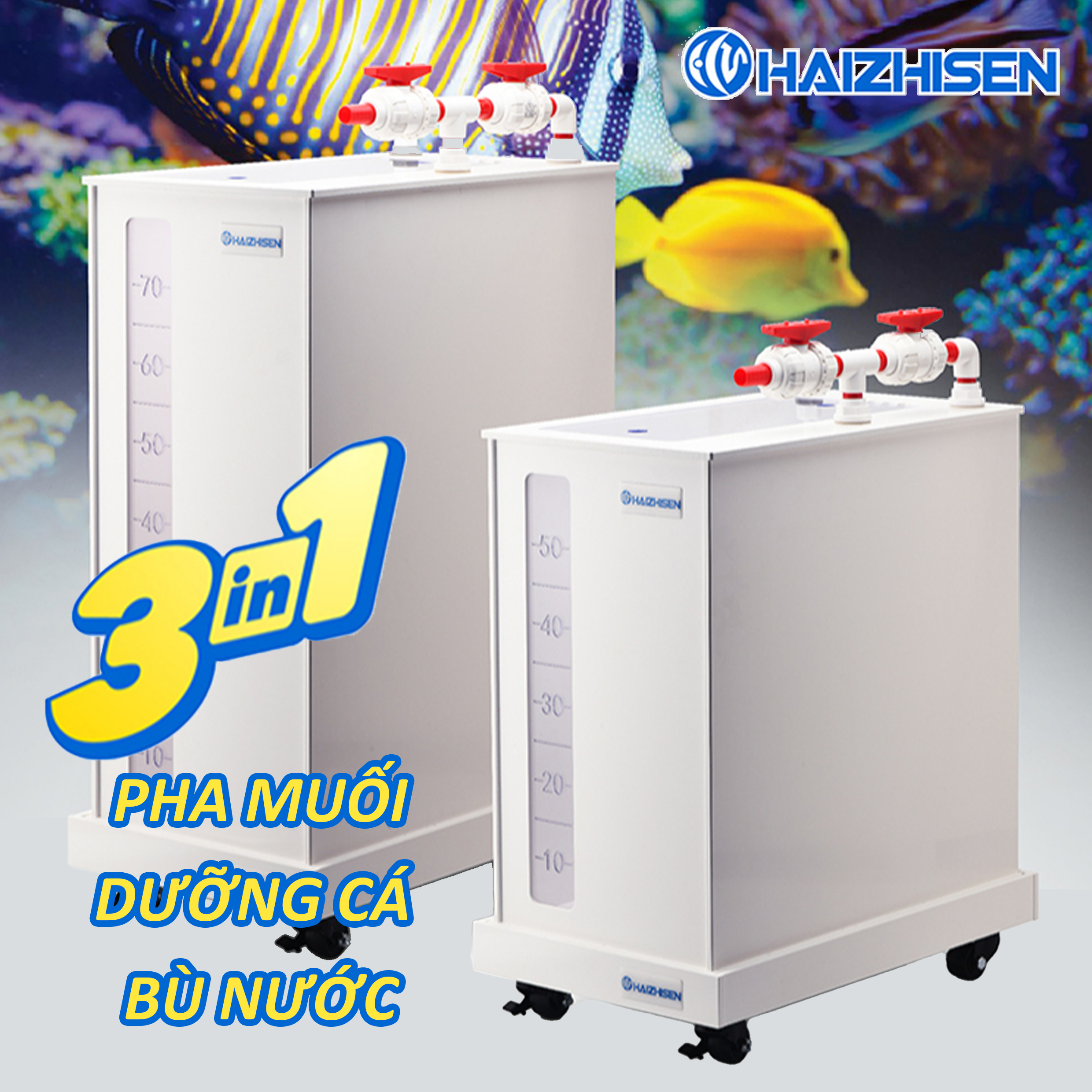 Bể Pha Muối PVC 3 Trong 1 Haizhisen – Giải Pháp "All-in-One" Thông Minh Cho Bể Cá Biển