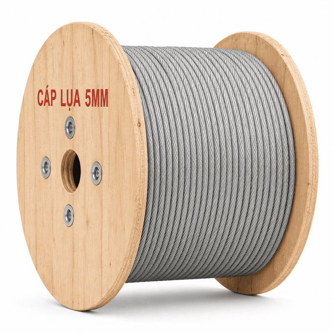 Cáp Thép Lụa 5mm (5 Ly / D5 ) Mạ Kẽm Giá Tốt, Sẵn Tại Kho
