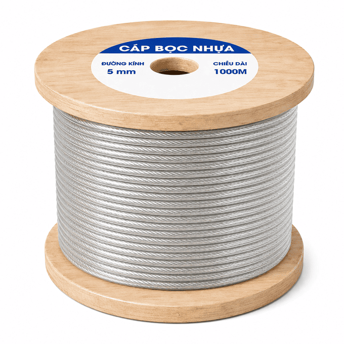 Dây Cáp Thép Lụa Bọc Nhựa 5mm (D5, 5ly)