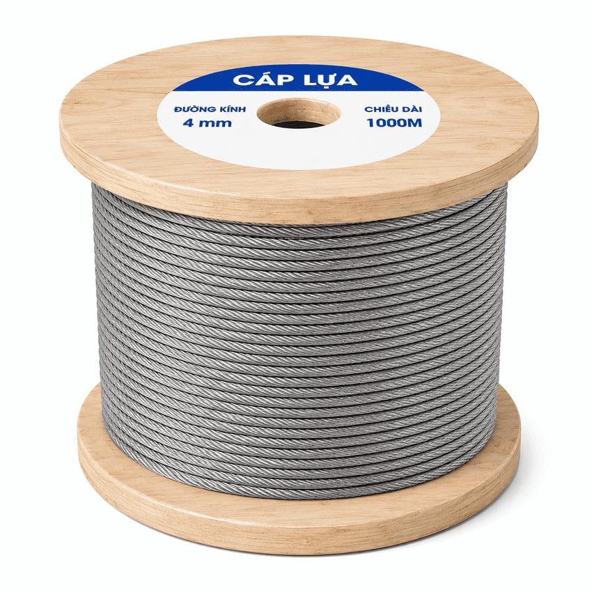 Cáp Lụa Phi 4mm (4 Ly, D4) Mạ Kẽm Giá Tốt, Hàng Sẵn Tại Kho