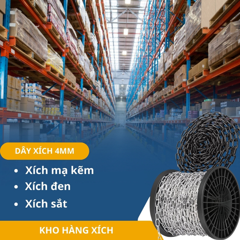 Dây Xích Phi 4mm (4 Ly) Giá Sỉ Tại Kho – Xích Sắt & Inox 304 Bền Bỉ