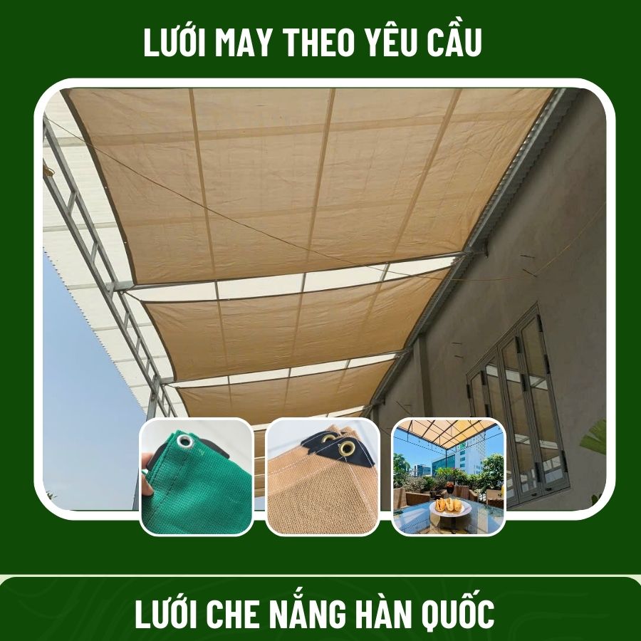 Lưới Che Nắng Màu Vàng Cát Che 80% - Định Lượng 230g Hàn Quốc