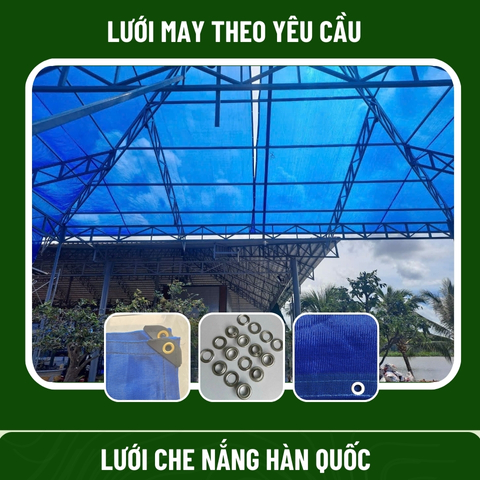 Lưới Che Nắng Ngoài Trời Màu Xanh Dương - Che 80%, 230G